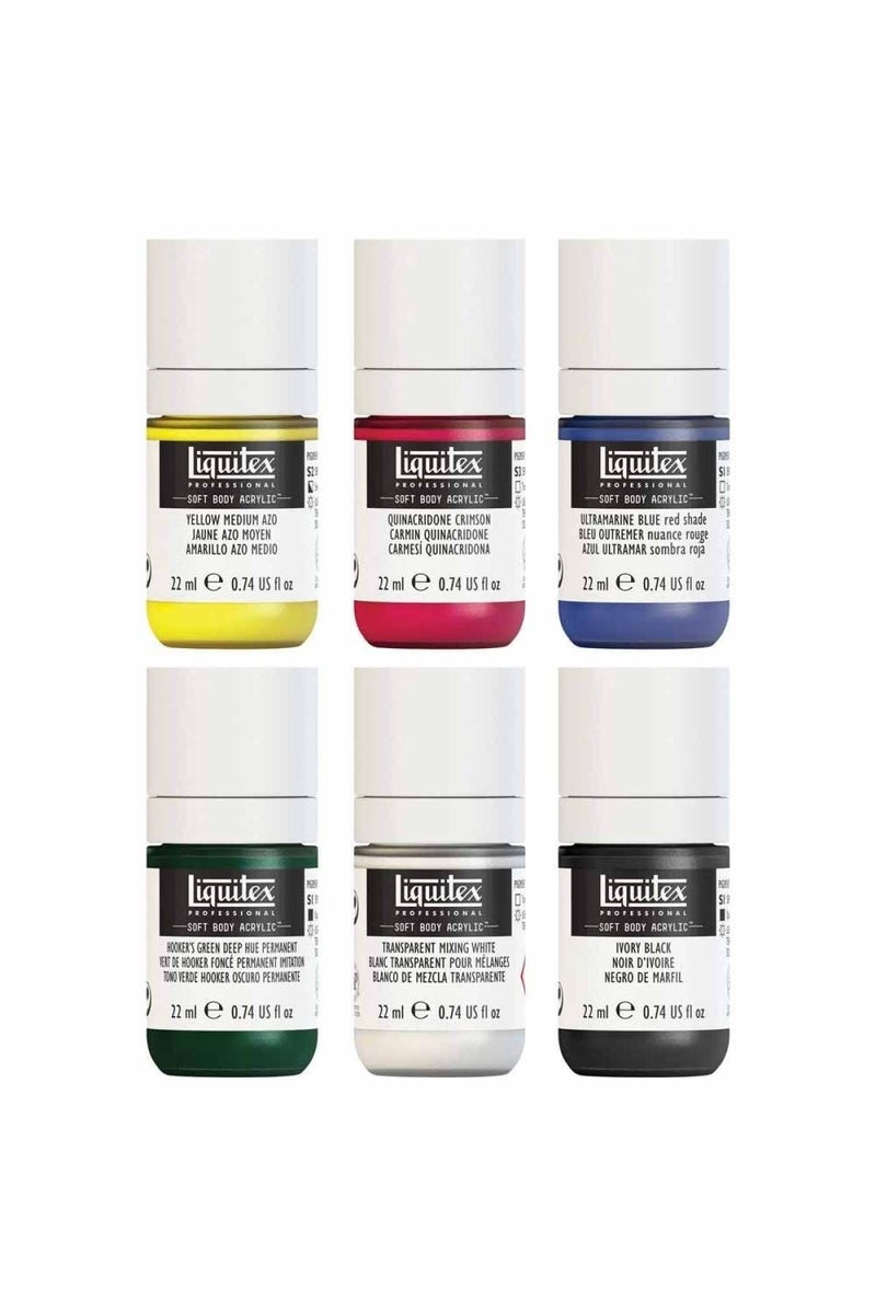 Liquitex Professional Soft Body Acrylic Paint, 6 x 22ml (0.74-oz), Mixing Set - Image 1